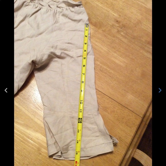 SHERRY TAYLOR Tan Nude SET Ramie Rayon TOP Shirt SKIRT Asymmetric hem size XL - Picture 4 of 12